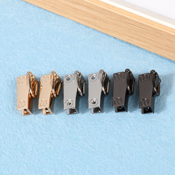 1Set Metallväska Rem Sidoankare Spänne Hängare Clamps Hardware Silver