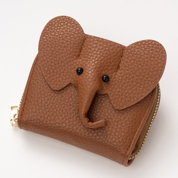 Nahkainen luottokorttilompakko Elephant Pattern Change Small Bag Ba Brown