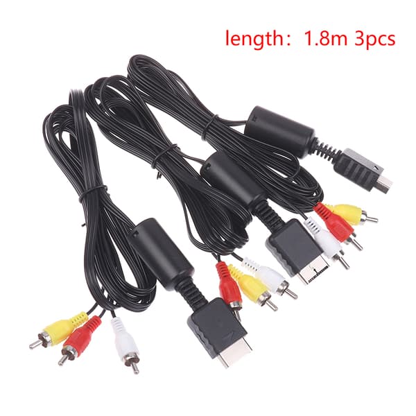 AV-kabel for PS3 PS2 PS1-konsoll o Video Extend Wire Converter 3Pcs