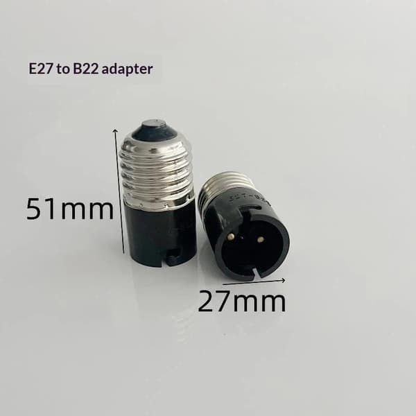 E27 til B22 konverteringslampeholder B22 til E27 konverteringslampeholder White