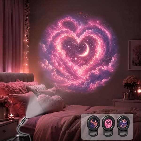 Helbredende landskapsmønster USB-projeksjonslys 360° roterende lampe 1set