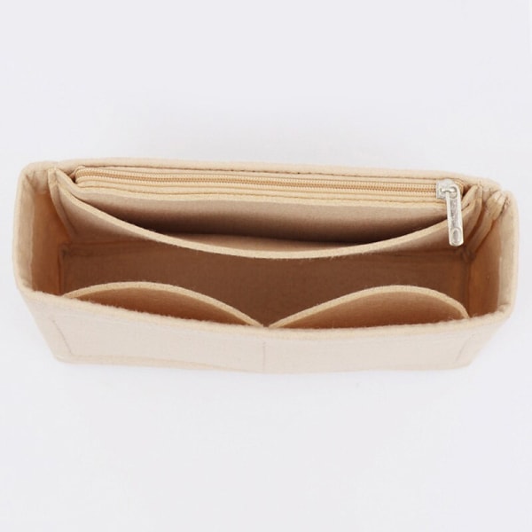 Filt veskeforing Passer til Luksus Bag Innlegg Organizer Khaki S