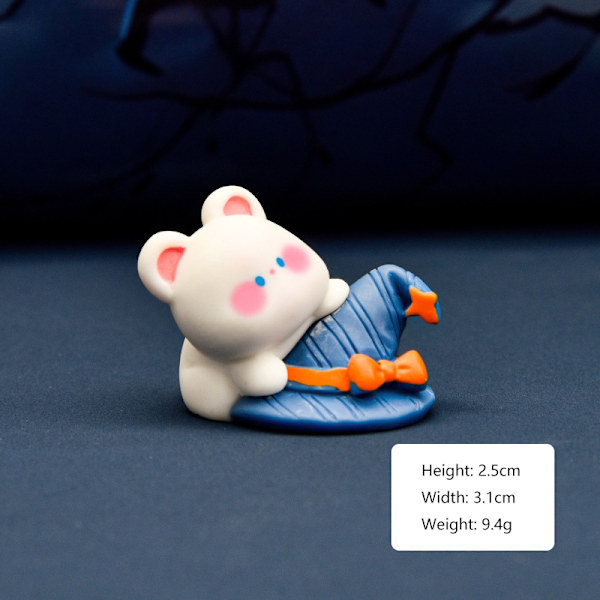 Mini Halloween Ornament Græskar Spøgelse Heks Figur Mikroskopisk Land A3