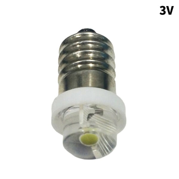 3/4,5/6V 0,5W lommelyktpære 6000K hvit LED E10-sokkel 3V