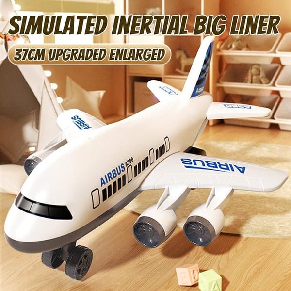 37CM Tröghetsleksaksflygplan med realistisk simulerad design perfekt blue
