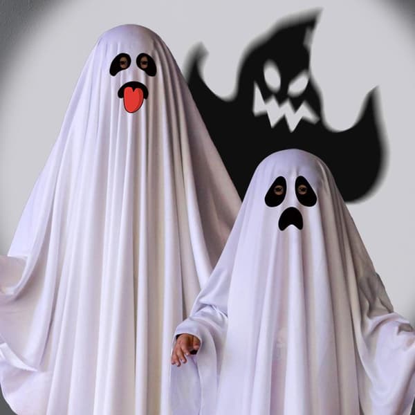 Vit Spöke Halloweenkostym Mjukt Andningsbart Tyg Lätt att Bära B S