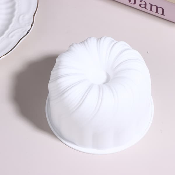 4 tums rund design fransk moussekakaform silikonkakform White 2