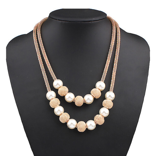 Dam dubbellagers mesh Rund Faux Pearl Ball Charms N