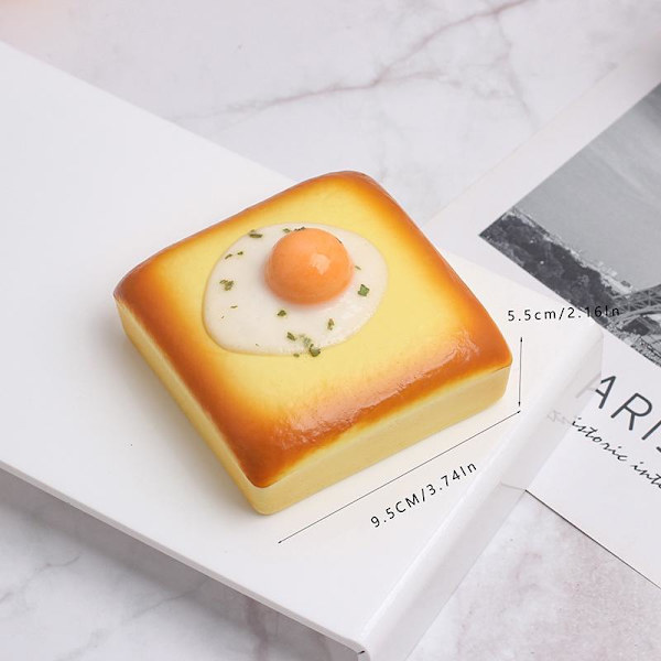 Stekt Egg Toast Squishy Leketøy Yellow