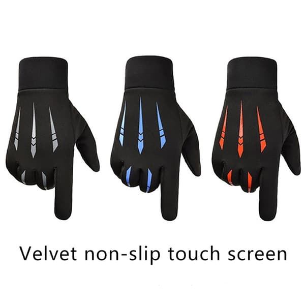 1 par vinterhandskar för män Touch Warm Outdoor Motorcykel Gray