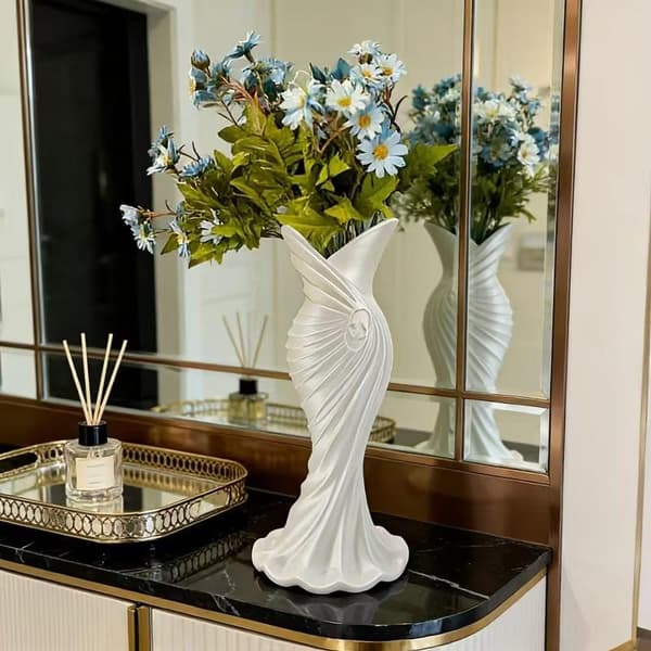 3D-printad elegant klänningsvas Minimalistisk blomvas Heminredning A9
