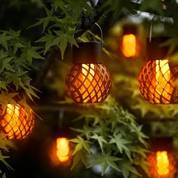 1/2/4 stk. LED flammeeffekt hængende lanterne havelampe solcelle 1PC
