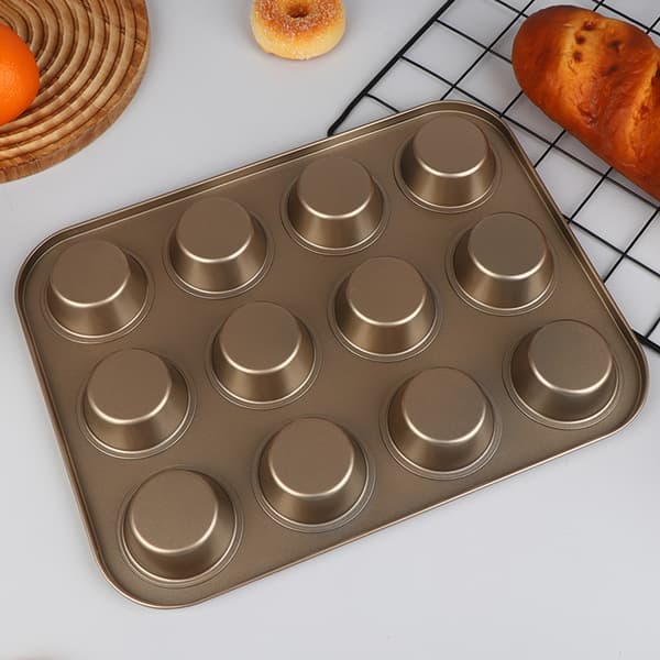 4/6/12 kopper Cupcake Pan Muffinsbrett Kakeform Muffinsform Karbon 12 Cups