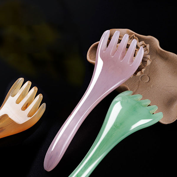 Hartsi mehiläisvaha päähierontakampa hierontalaite Gua Sha Stick Brown