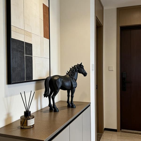 1 st 3D-printad häststaty - Kreativ elegant heminredning Black