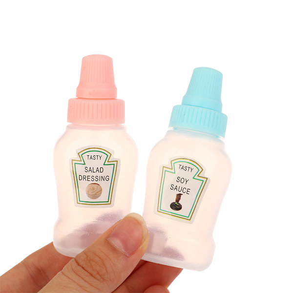 4 Stk/sett Mini Saus Flaske Gjenfyllbar Ketchup Honning Salat Conta