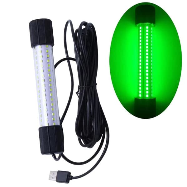 1 stk bærbar undervanns USB LED fiskelys Blue