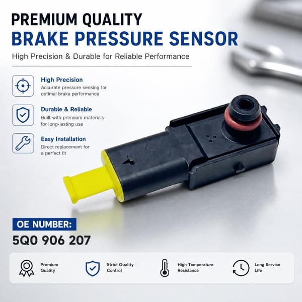 1 st bromsservo vakuumtryckssensor OEM 5Q0906207 8290065 Black