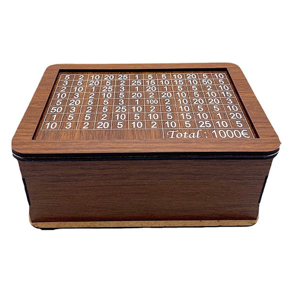 Pengar Box Spargris Trä Pengar Bank C/3000 capacity