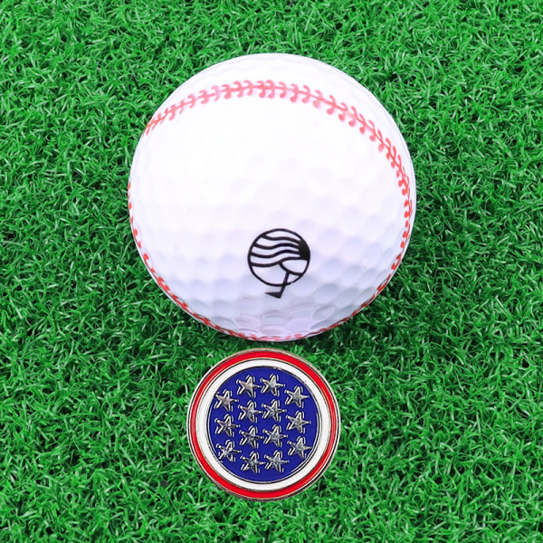 1 PC golfboldmærke med golfhatclips Magnetisk legering One Putt E 2
