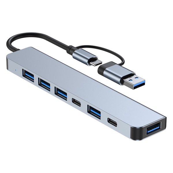 8-IN-2 USB HUB 3.0 Type-C OTG-sovittimen telakointiasema 5Gbps High S 7 in 1