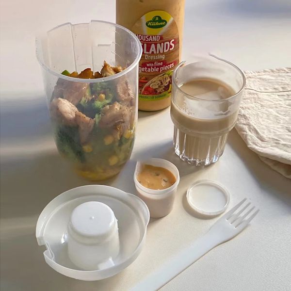 Frokostsalatbeger Havregrynblanding Nøtt Yoghurtbeholdersett Wi White