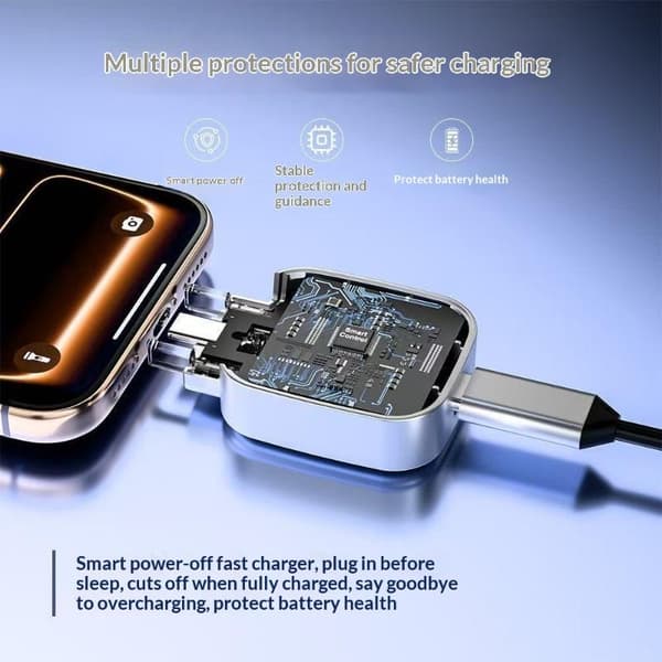 Telefon fulladet intelligent separator fulladet automatisk avslåing Silver 2pcs