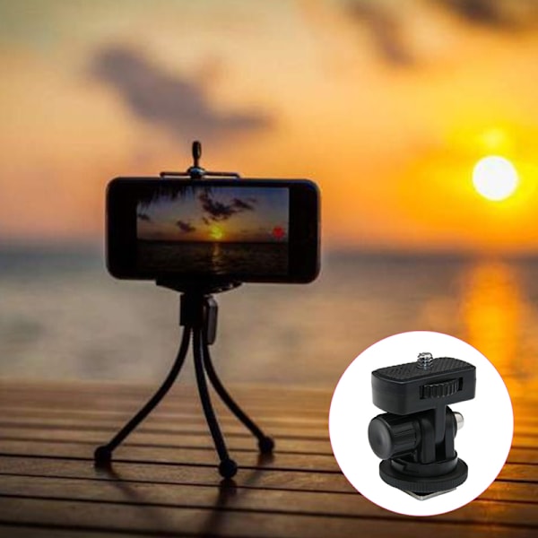 1/4 tommer skruetråd Cold Shoe Tripod Mount Adapter Kamera Mou