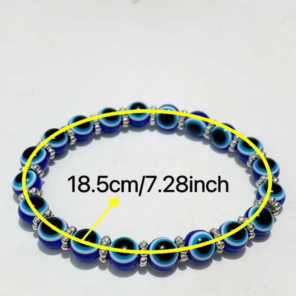 1/2/4 stk Evil Eye Lucky Anheng Armbånd Blått Øye Perle Elastisk A1