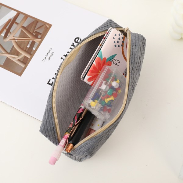 Shark Penalhus Corduroy Pen Etui Kawaii Stationery Large Cap A2