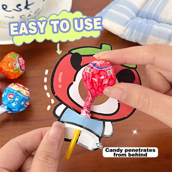 10 kpl Lovely sarjakuvaeläimet Lollipop pakettikortit Kukat Ca 8