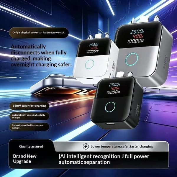 Erotin Smart Auto Power Off -puhelimen latausdatakaapeli ylilataus Silver
