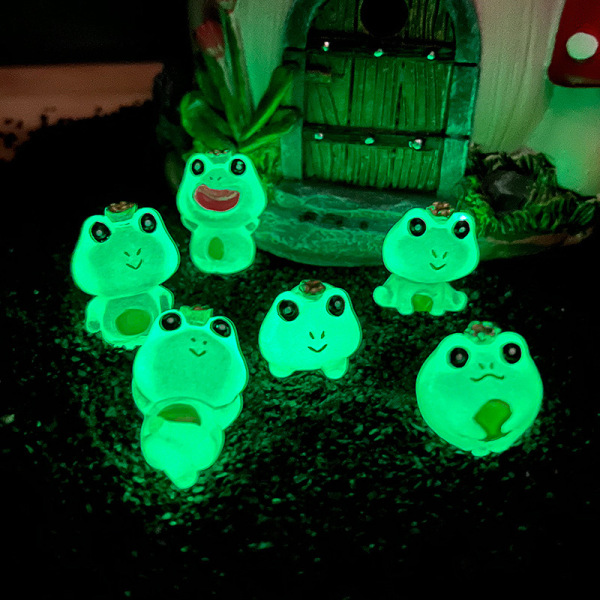 Värikäs Luminous Frog Craft Resin Ornament Desktop Miniature O A