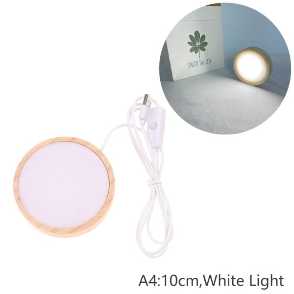 LED-lys Dispaly Base Krystallglass Resin Art Ornament Night L 10cm,White Light