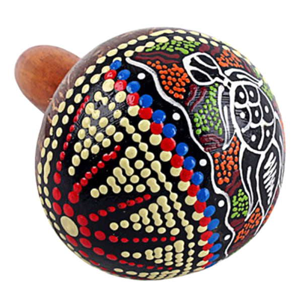 Coconut Shell Sand Hammer Shaker Hand Rattle Percussion Musical