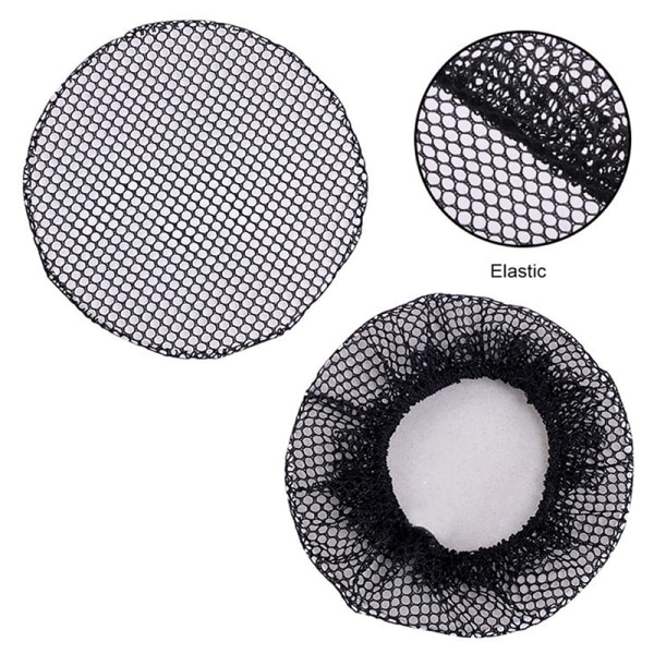Pieni reikäinen musta elastinen mesh Snood Hair Net Nump Cover pallolle B