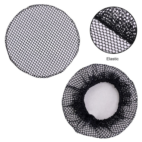 Pieni reikäinen musta elastinen mesh Snood Hair Net Nump Cover pallolle G