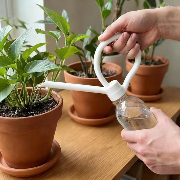 Bärbar vattenkanna munstycke Enkel vattenanordning DIY-flaska White