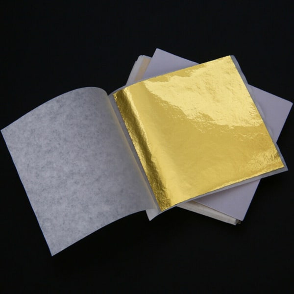 100 ark Guldfolie Bladforgyldning Håndværk Håndværkspapir Gold