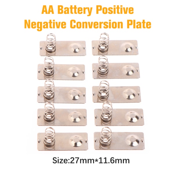 10 stk 27x11,6mm AA batteri Positiv negativ konverteringsfjær one size
