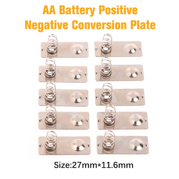 10 Stk 27x11,6mm AA Batteri Positiv Negativ Konverteringsfjeder one size