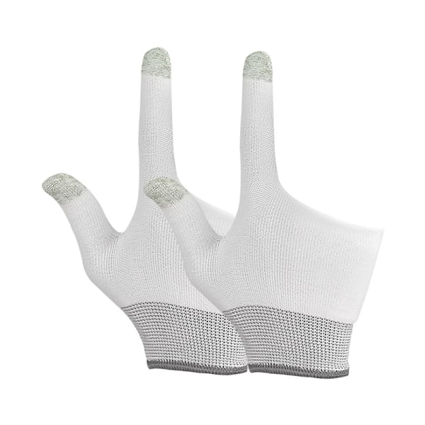 To-finger Gaming Finger Sleeves Anti-skli berøringshansker For Mo White