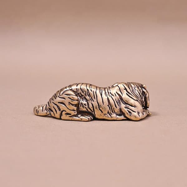 Messing Zodiac Tiger Kontorbordpynt Statue Møbler Te Pe Copper