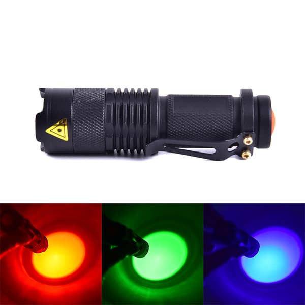 Punainen/vihreä/sininen valonsäde LED-taskulamput Night Vision taskulamppu Green