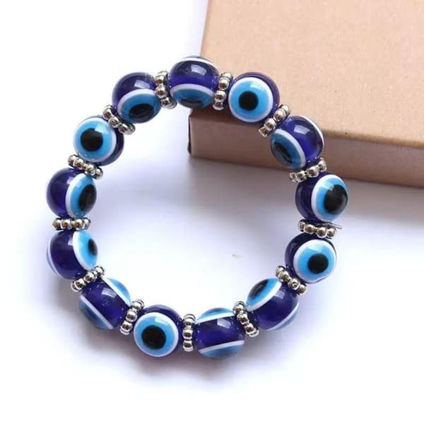 1/2/4 stk. Evil Eye Lucky Vedhæng Armbånd Blå Øje Perle Elastisk A1