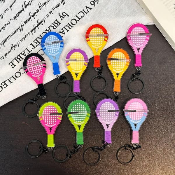 Mini Akryl Pickleball Paddle Nøgleringe Lyse Flerfarvede Stærke A2