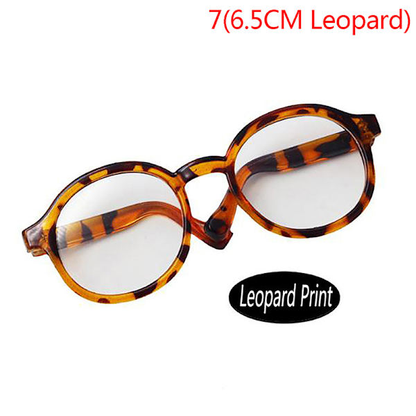 Pehmo-nukkelasit tarvikkeet pyöreä kehys 6,5/9,5 cm silmälasit Clea 7(6.5CM Leopard)