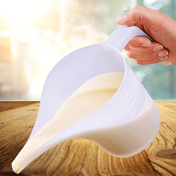 1000ML Mätkopp i Plast med Spetsig Pip, Graderad, för Matlagning