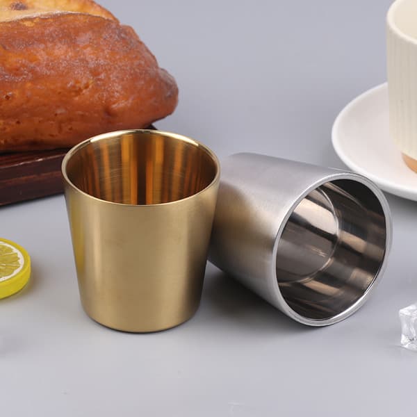 175 ml 304 rustfritt stålkopp Utendørs turutstyr Stabelbar kopp Silver 175ml