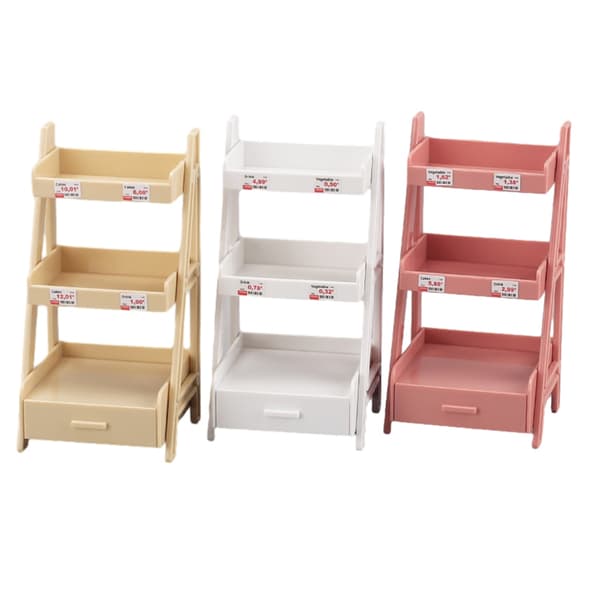 1:12 Dukkehus Mini Blomster Stand Display Hylde Møbler Stora White
